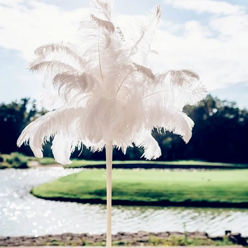 100Pcs White Crafts Feathers DIY Natural Ostrich Feather Plume Jewelry Making Wedding Party Christmas Plumas Decoration 40-45 CM