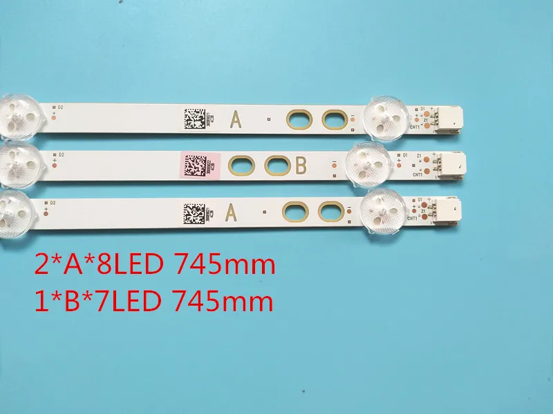 10set=30 PCS 745mm LED backlight strip for LG Bush Vestel 40 inch LB40017 17DLB40VXR1 VES400UNDS-2D-N11 VES400UNDS-2D-N12