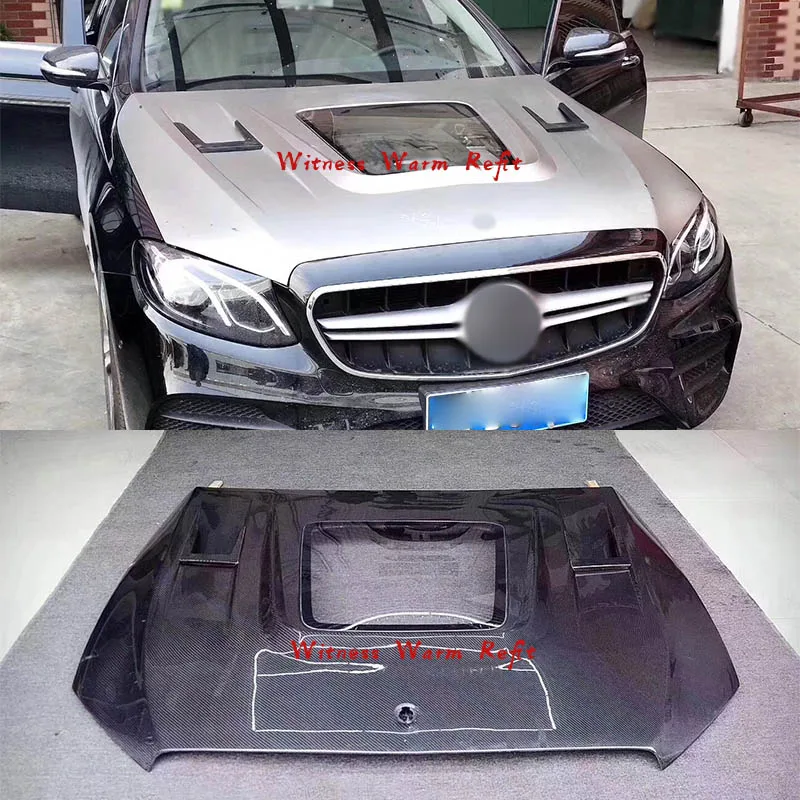 for W213 Engine Cover Carbon Fiber / Frp Engine Hood Transparent Bonnets for Mercedes-benz e Class W213 E63 Engine Bonnet 16-19