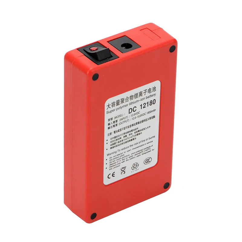 MasterFire DC 12V 1800mAh Super Polímero Lithium-ion Bateria Portátil Recarregável para Câmera CCTV Transmissor DC 12180