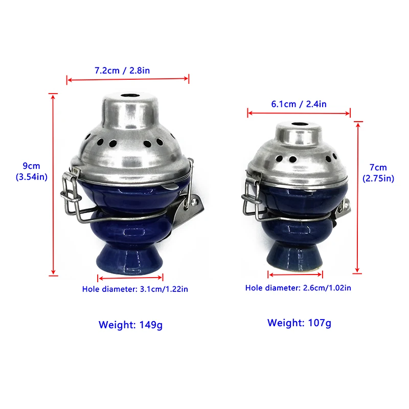 Hookah Charcoal Holder Hookha Bowl With Lid Metal Screen Windcover Ceramic Flavor Hood Pot Shade Coal Cup Smoking Pipe Accessory