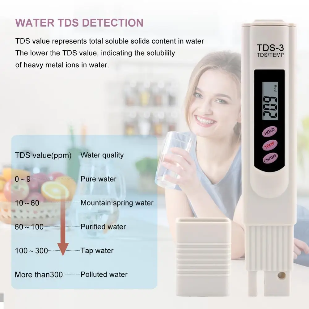 High Quality Portable Digital TDS Meter Filter Measuring Water Quality Purity Tester drink Water tds meter pen type