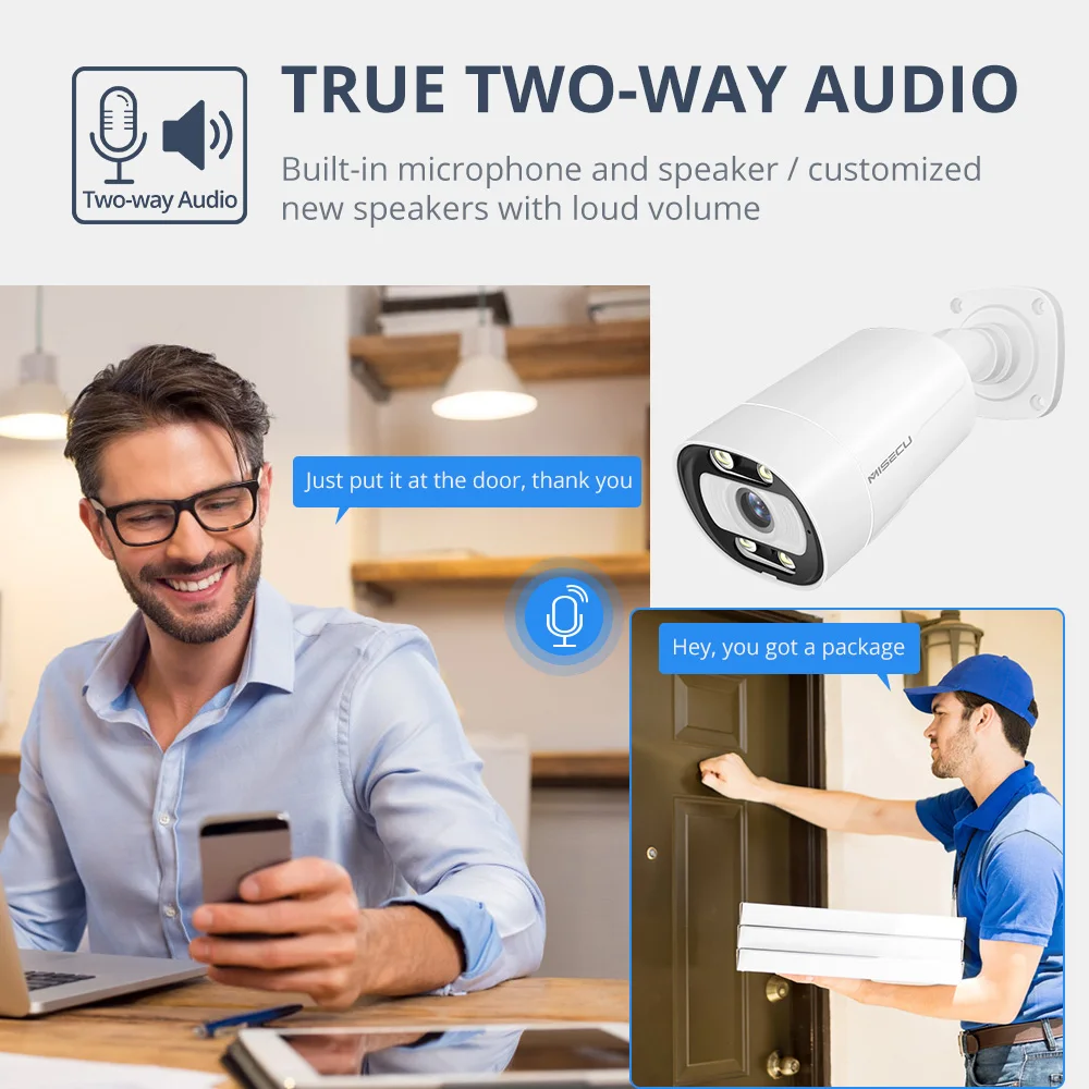 MISECU 8MP Security Camera System 4K POE NVR Outdoor Video Surveillance Kit Color Night Face Detection Home IP CCTV Camera Set