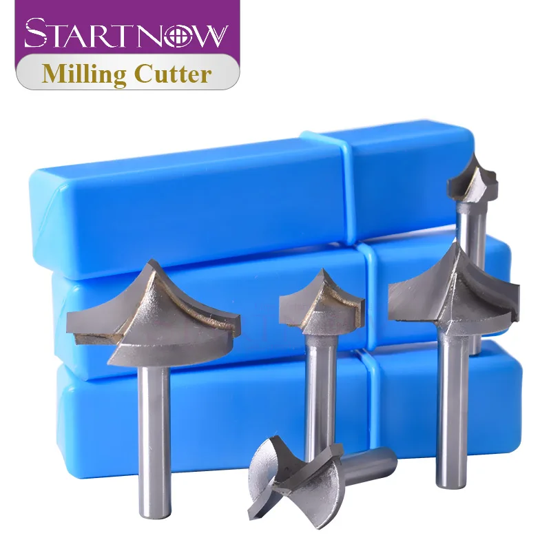 Startnow 5PCS Pointed Router Bits Milling Cutters For Organic Board MDF Wood PVC CNC Tool Router Engraving Bit End Mills