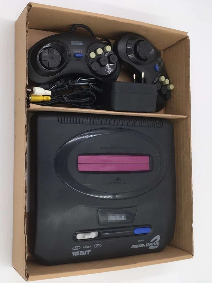 16 بت لوحدة تحكم ألعاب الفيديو SEGA MD2 مع مفتاح وضع الولايات المتحدة واليابان، لمقابض SEGA الأصلية تصدير روسيا مع 196 في 1 ألعاب