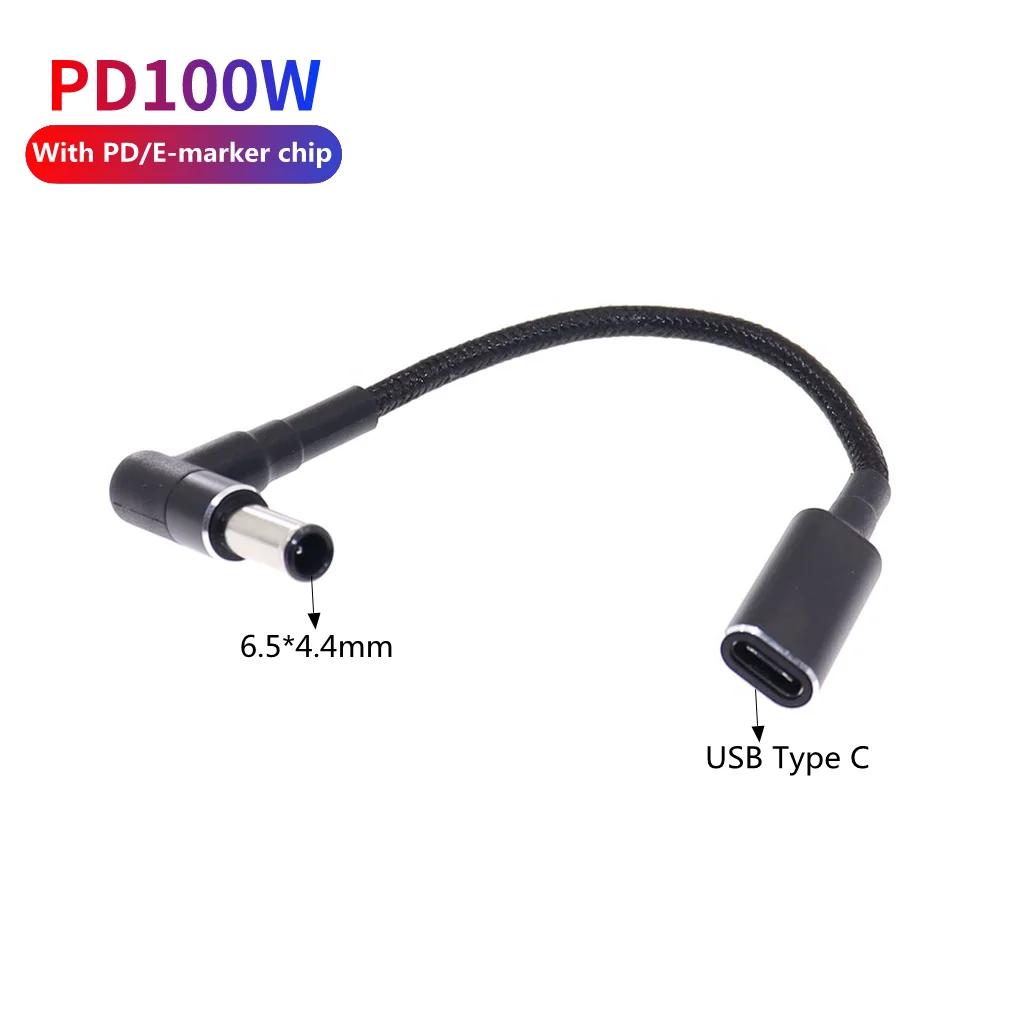 USB C타입-수 플러그 변환기, 노트북 충전 케이블 코드, 소니 LG 노트북 PC 전원 공급 어댑터, 100W, 6.5x4.4, 6.5x4.4mm 