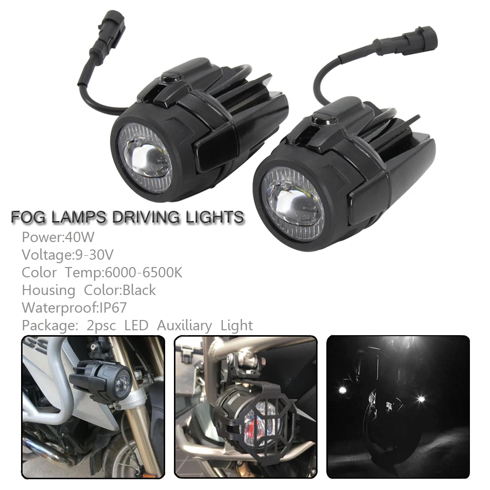 Universal Motorcycle Front Fog Light Led Driving Passing Fog Lamp Lights Auxiliary For BMW R1250GS R1200GS F750GS F850GS G310GS