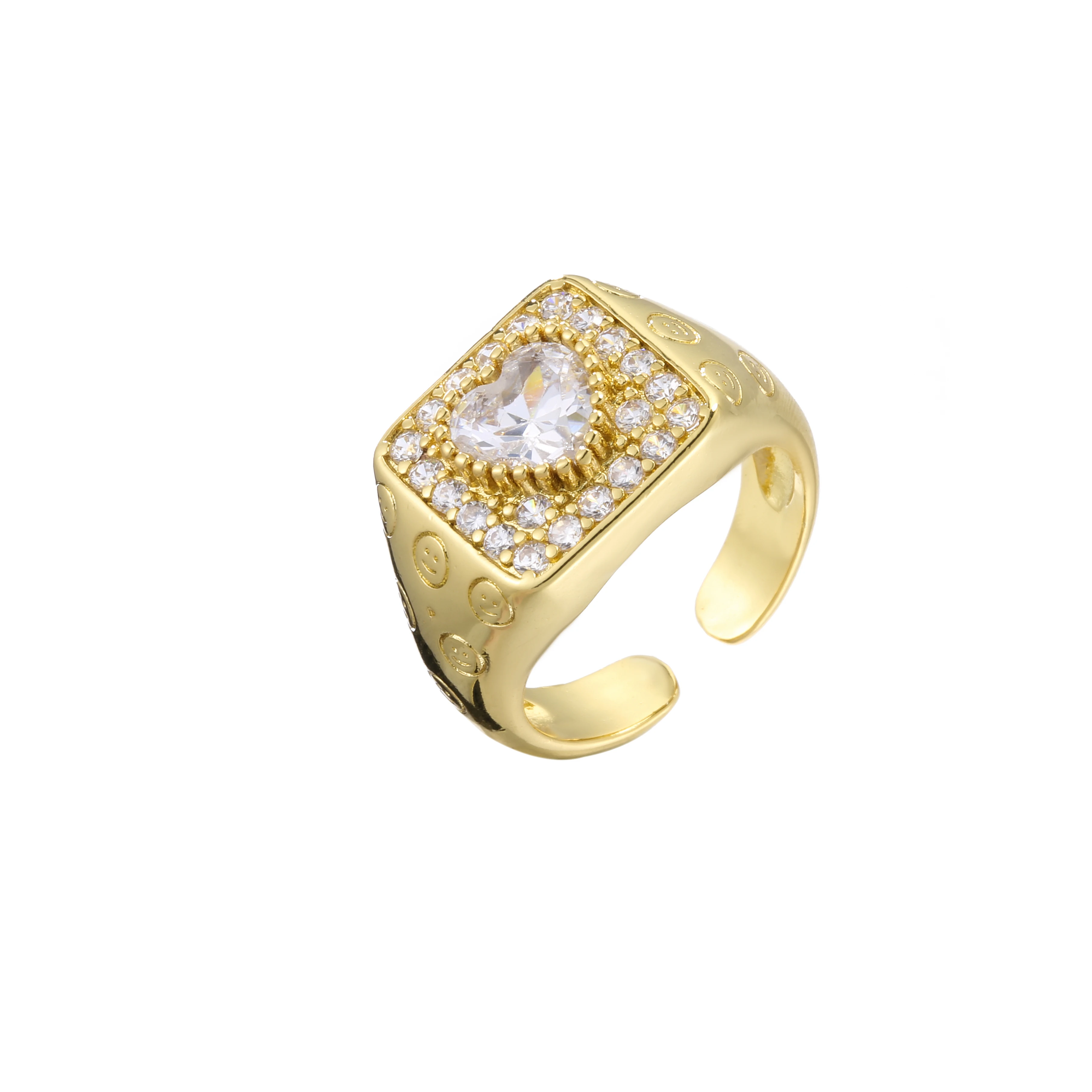 HECHENG ، مكعب زركونيا خواتم الاصبع النساء ، قلب عيون مستديرة حلقة مفتوحة ، Famale مجوهرات الزفاف المشاركة