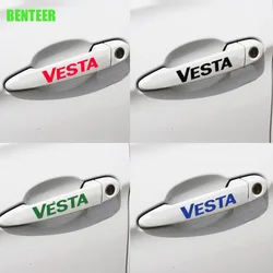 4pcs Car Door Handle Sticker For Lada Vesta Xray Largus Granta NIVA Auto Accessories