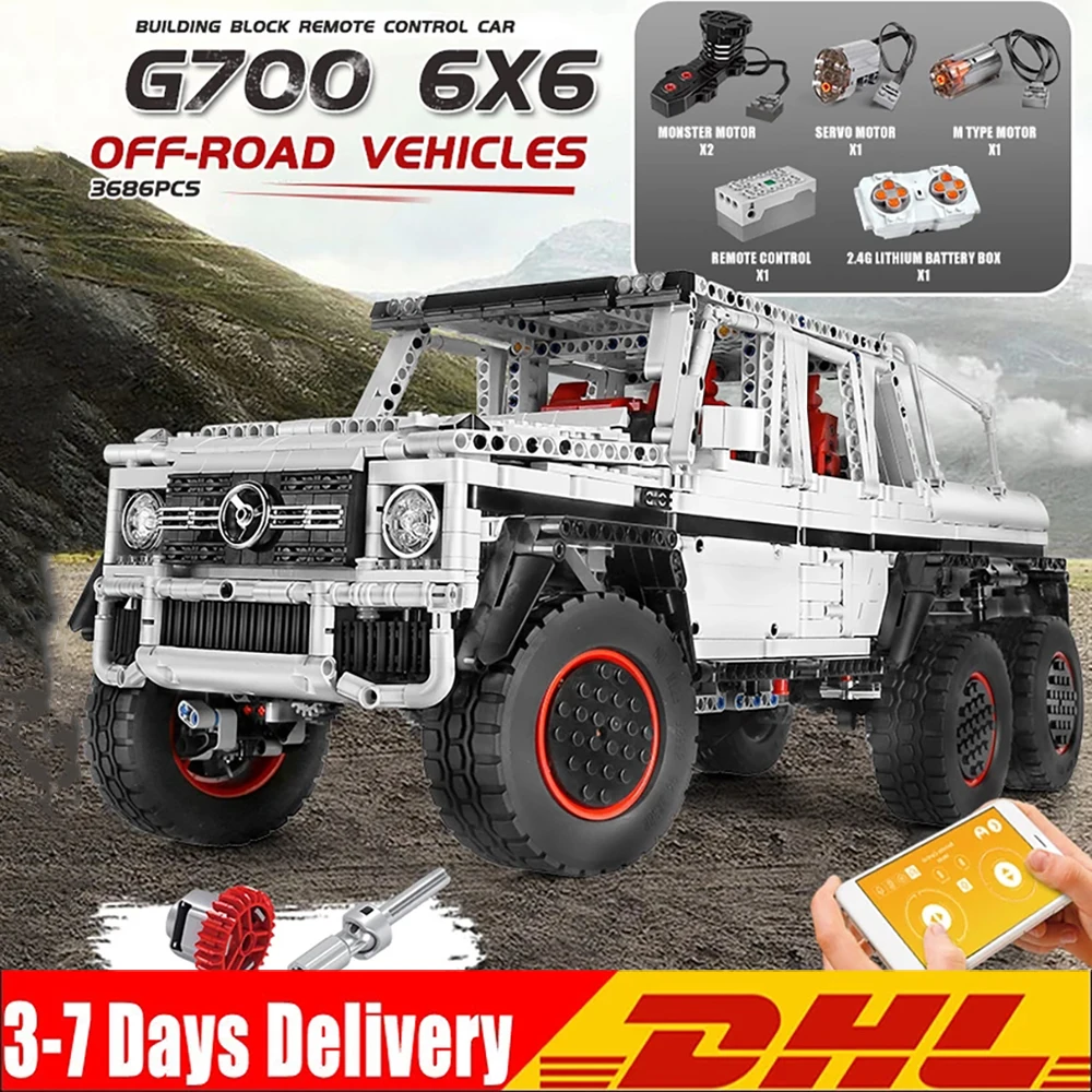 

MOULD KING Building Blocks APP High-Tech Car The RC Motorized 6x6 1:10 Car Model Assembly electric Bricks Kid Toy Christmas Gift