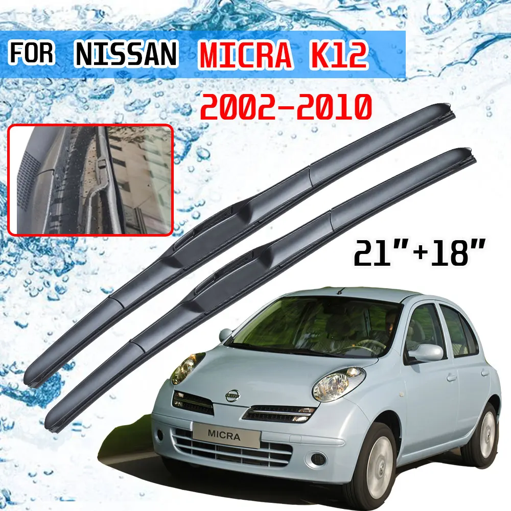 For Nissan Micra K12 2002 2003 2004 2005 2006 2007 2008 2009 2010 Accessories Car Front Windscreen Wiper Blades Brushes J Hook