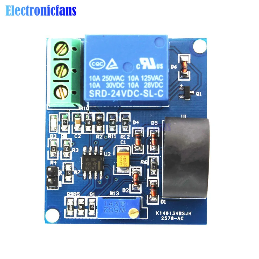 DC 5V 12V 24V Relays AC Current Detection Sensor Module 5A Overcurrent Protection Switch Sensor Board