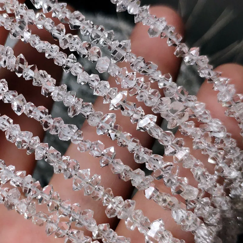 Herkimer Diamond crystal white baroque faceted 3-6mm FPPJ for making jewelry