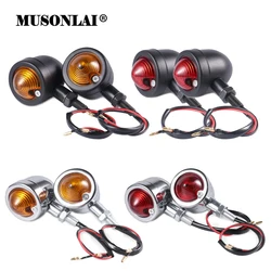 Luz intermitente tipo bala para motocicleta, lámpara Retro intermitente ámbar para Harley Davidson Honda Yamaha Cruiser Bobber Chopper