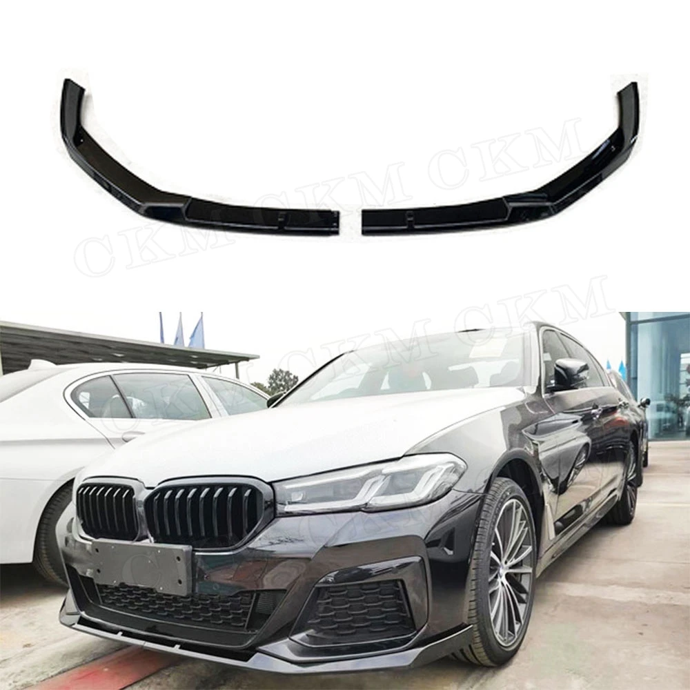 

ABS Carbon Look Material Front Bumper Lip Chin Spoiler Car Decoration For BMW 5 Series G30 G38 M Sport FD Style 2021 2022