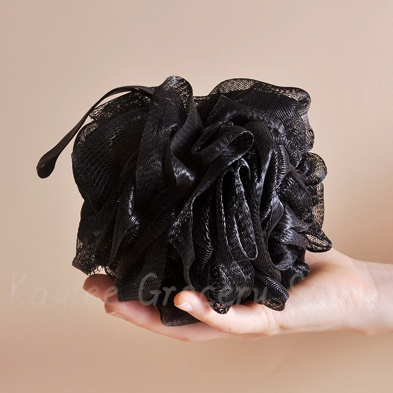 1PCS Loofah Charcoal Bath Sponge Shower Bouquet Extra Large Mesh Pouf Soft Scrubber for Men and Women Cleanse Bathing Tools 60g