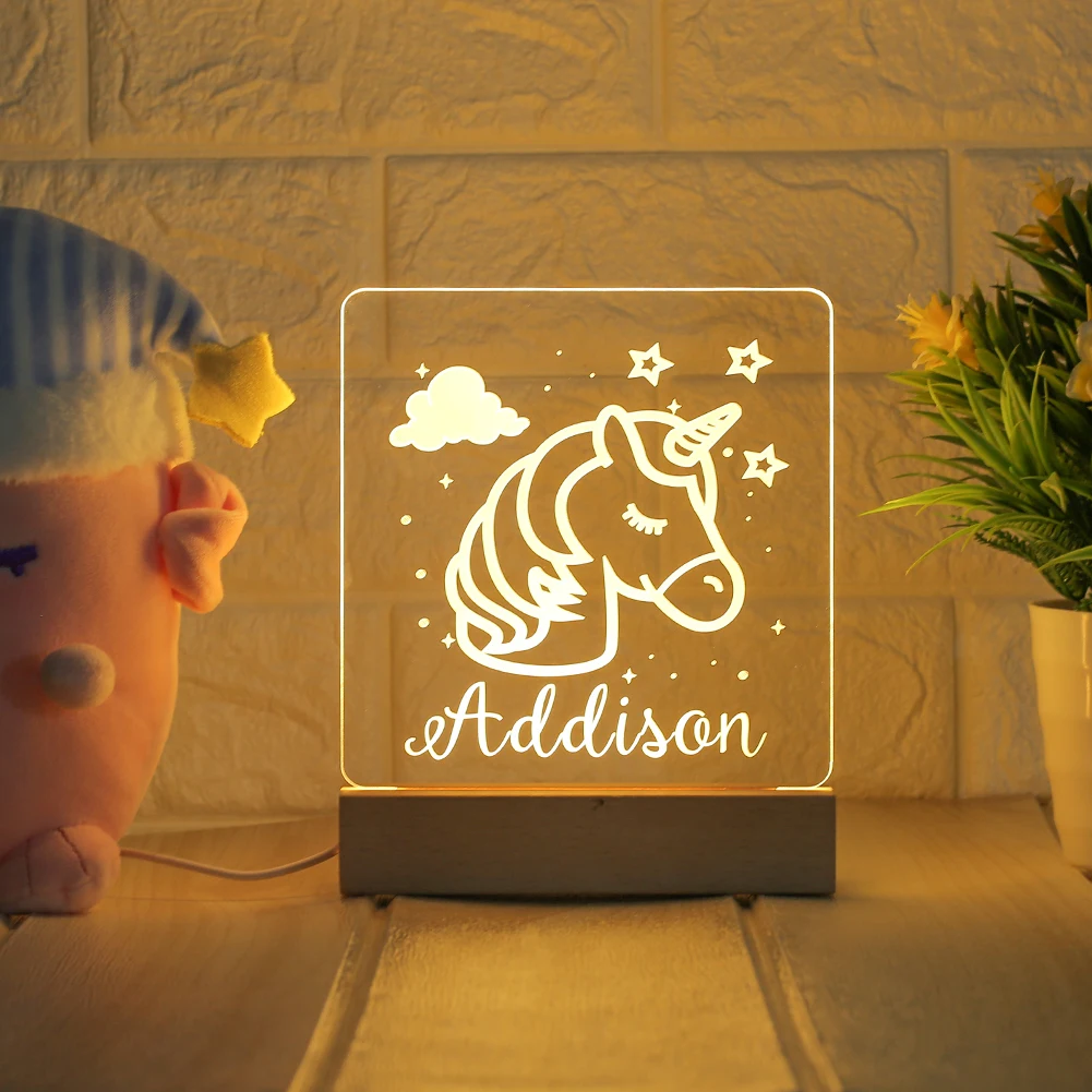 Imagem -04 - Personalizado Usb Night Light com Nome Personalizado Luminaria para o Natal Aniversário Aniversário Dia das Mães Presente do Dia dos Pais Lâmpada 3d