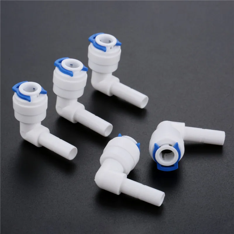 New 5Pcs RO Water Pipe Fitting Elbow 1/4