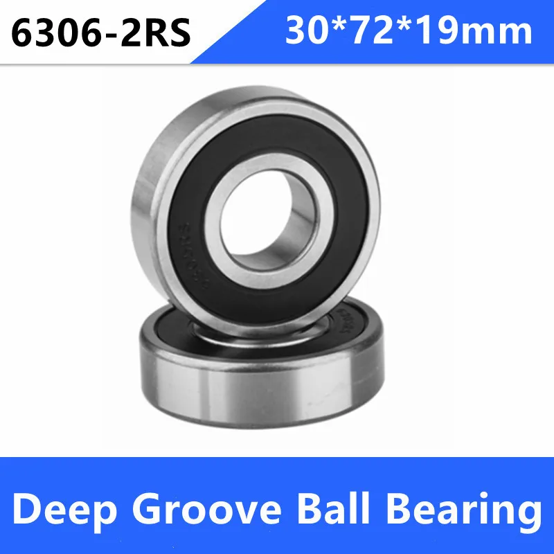 

5pcs/lot 6306-2RS S6306-2RS 30x72x19mm rubber sealed stainless steel deep groove ball bearing 6306 S6306 2RS RS 30*72*19mm