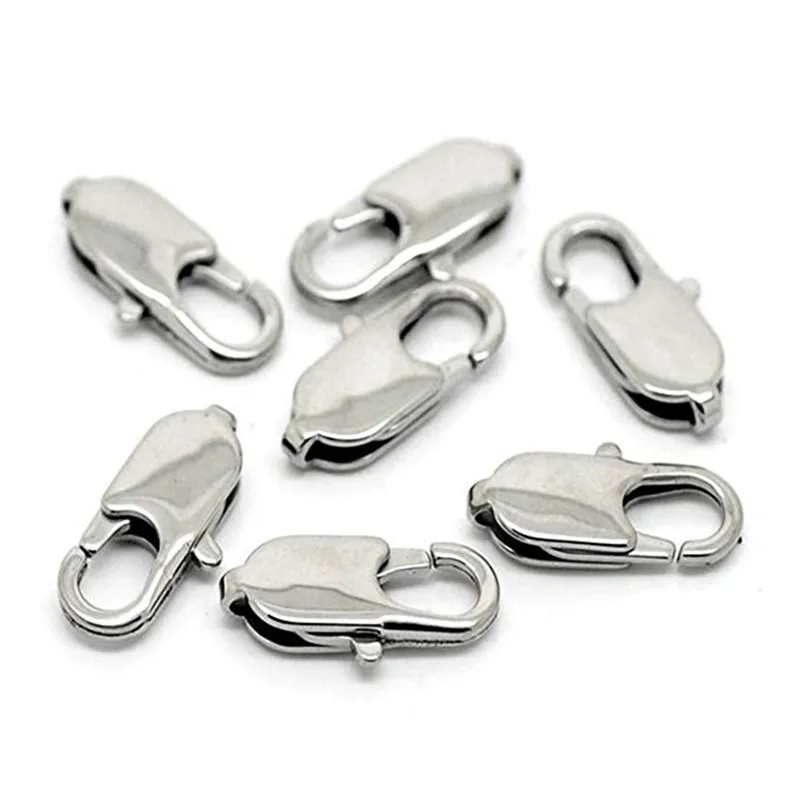 

10 шт./лот, квадратные застежки-лобстеры из нержавеющей стали для браслетов, фурнитура для изготовления ювелирных изделий своими руками, крючки-застежки, аксессуары