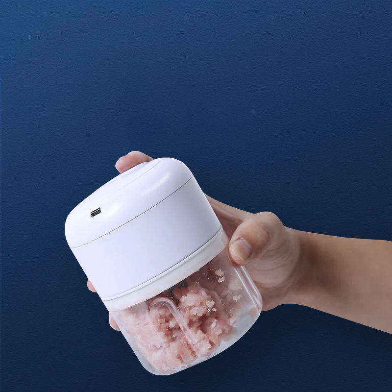 ไฟฟ้าเครื่องผสมอาหารห้องครัวกระเทียมสับเนื้อกระเทียมเครื่องบดกดผัก Chili Chopper กด Home USB Mini Masher เครื่อง