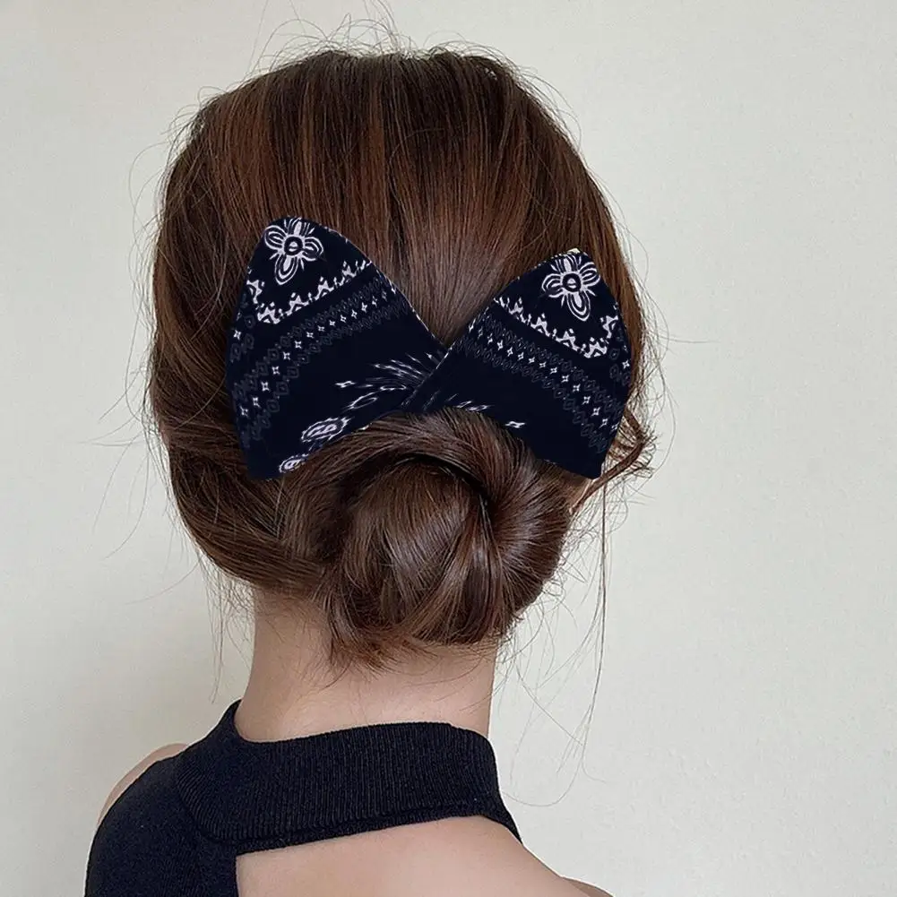 Deft Bun Women Knotted Print Maker Hairstyle Tools French Twist Donut Bun Hairpin Maker Hair Bands Retro Elegant Bowknot