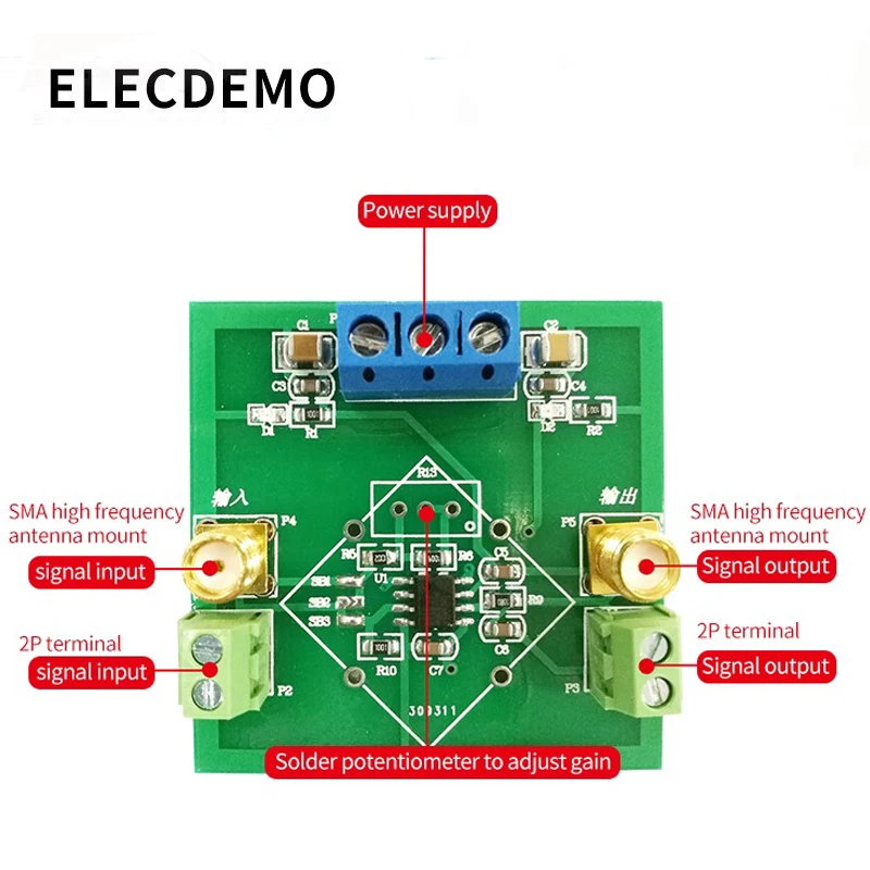 OPA129 Module High Impedance Operational Amplifier Module Electrode Signal Conversion IV Conversion Amplifying Weak Signal