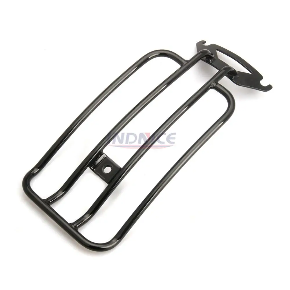 Aço traseiro Fender Rack para Harley Touring, Preto Solo Assento Bagagem, FLHTCU, FLHR Estrada Glide, FLTR