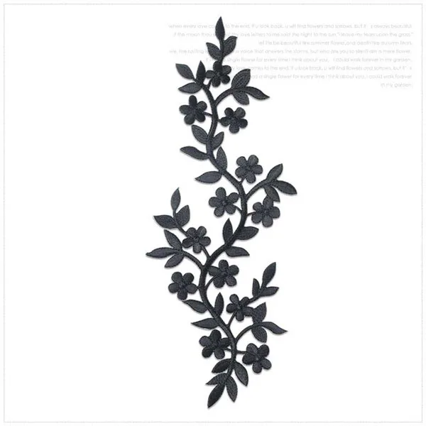 26cm Plum Blume Kostüm Patches Eisen Auf Applique für Kleidung Thermoadhesive Patches Aufkleber Auf Kleidung Gestickte Patches – Detail 5