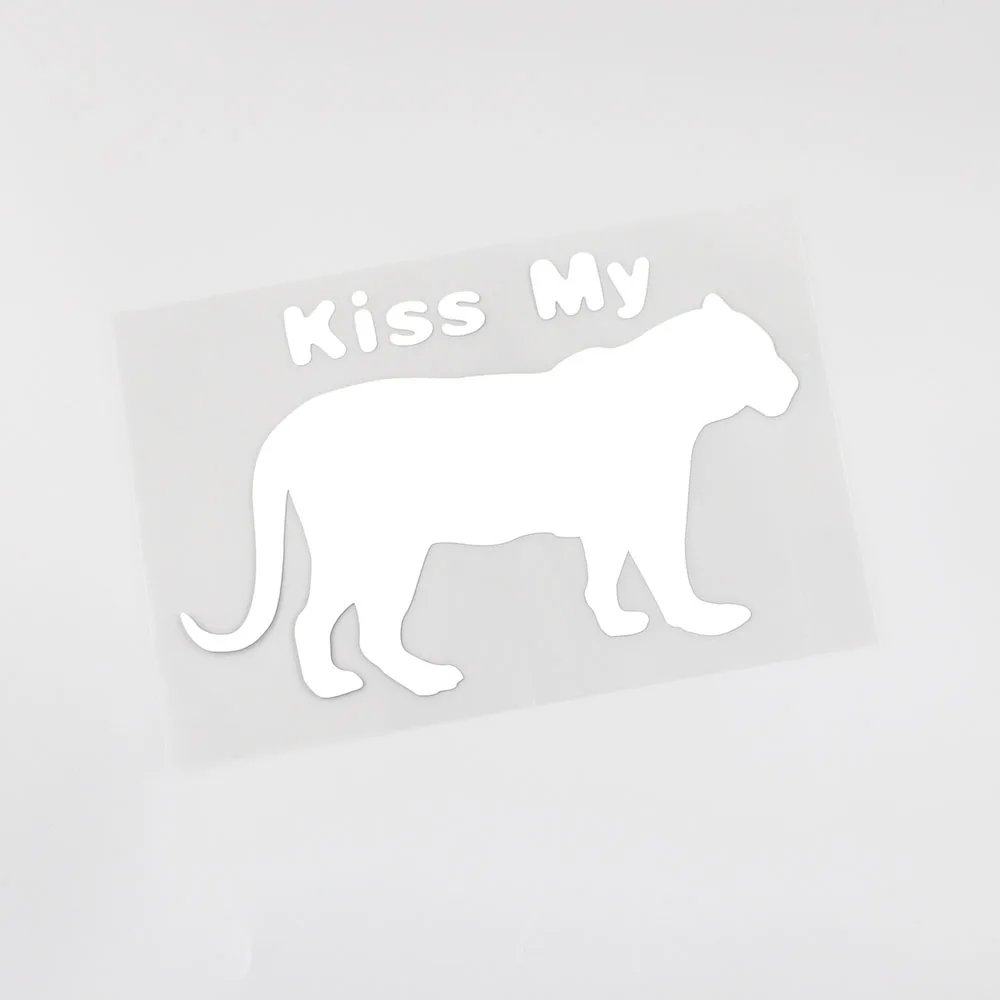 YJZT 15.6CMX10CM Kiss My Fun Animal Decal Vinyl Car Sticker Black/Silver 8C-0010