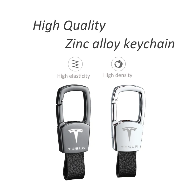 Tesla Leather Waist Buckle Keychain