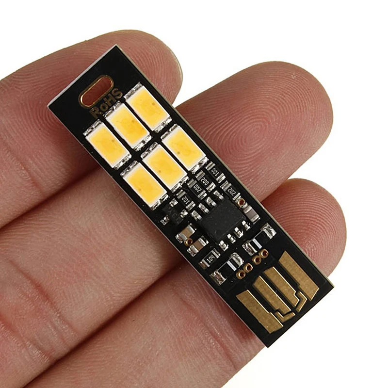 Soshine Portable Mini USB Power 6 LED Light Bar Light Lamp 1W 5V Touch Dimmer Warm Light for Power Bank Computer Laptop