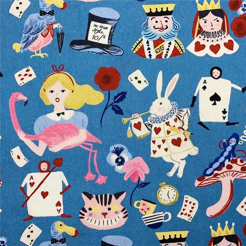 Cartoon Poker Alice 100% Cotton Fabric Material Patchwork Sewing Fabrics Quilt Needlework DIY Cloth baby mask Material