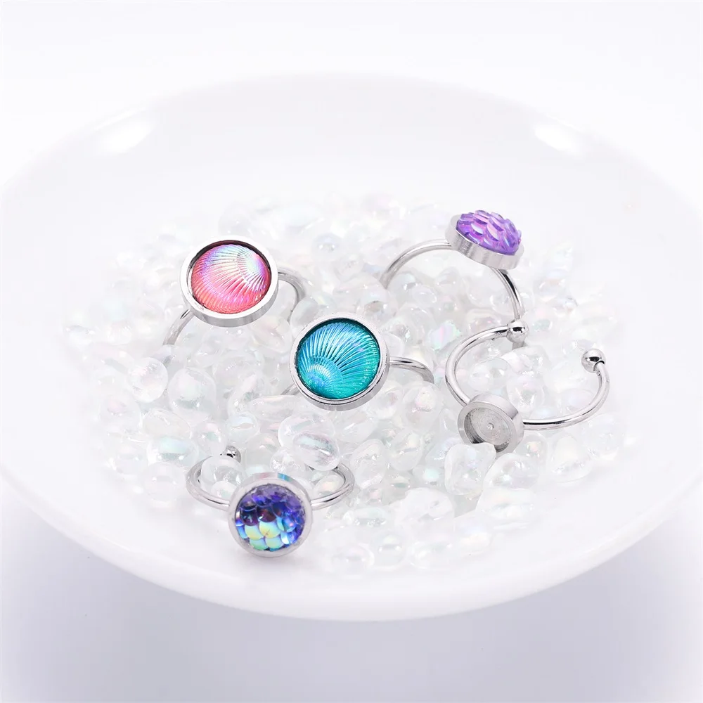 10pcs/lot 4-10 mm Adjustable Ring Settings Base Stainless Steel Glass Cabochons Cameo Settings For DIY Jewelry Making Supplies image 6