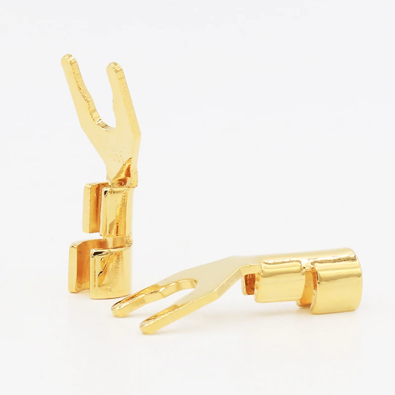 Cmc y spade監査ファンスピーカーコネクタ、純銅、24k金メッキ、プラグジャック