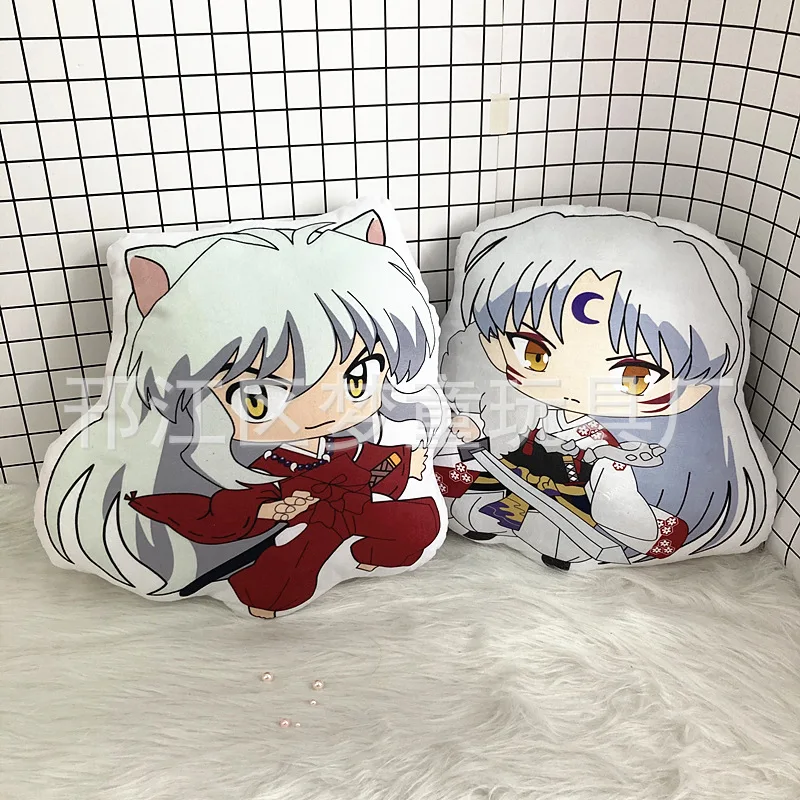 10cm Inuyasha Plush Doll Anime Inuyasha Sesshoumaru Action Cute Soft Plush Doll Inuyasha Plush Key Pendant Soft Toys