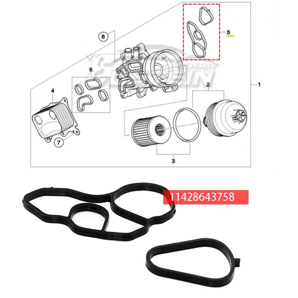 Oil Filter Cooler Stand Housing Adaptor Gasket Seal Kit 11428643758 11668626471 11427537293 For BMW Mini R56 Cooper Countryman