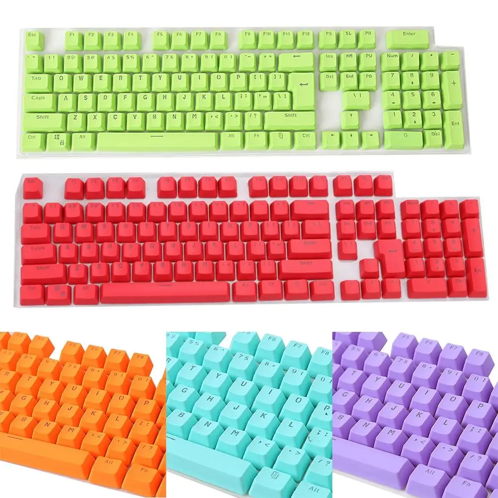 106 Keys PBT Solid Color Keyboard Switch Keycaps Replacement for Universal Gaming Mechanical Keyboard Key Caps Kit Accessories