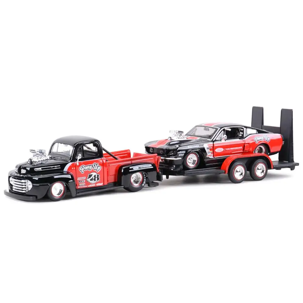 Maisto 1:24 1948 Ford F1 Pickup & 1967 Ford Mustang GT Static Die Cast Vehicles Collectible Model Sports Car Toys