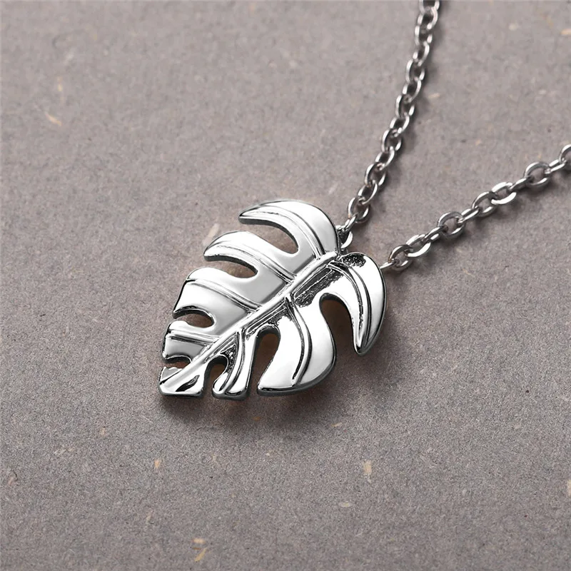 CAOSHI Fashion Style Leaves Shape Pendant Necklace for Women Girls Party Jewelry Simple Daily Collocation Accessories Wholesale