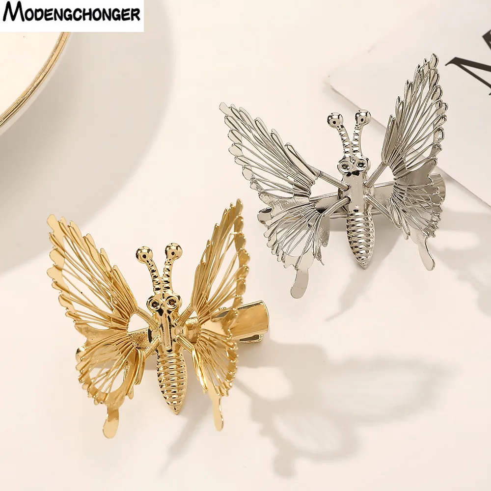 

Fashionable Butterfly Hairpins For Woman Super Fairy Three-dimensional Alloy Grabbing Clip Retro Duckbill Clip Hair Accessories