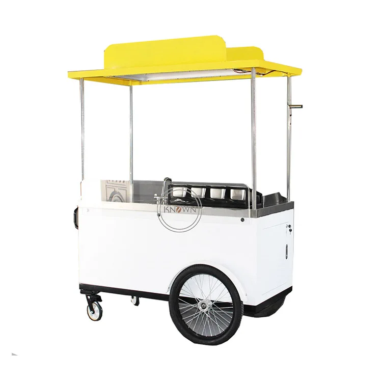 KN-T07D Hand Push Food Bike  Frying Pans And Small Refrigerators Tricycle With Solar Panel