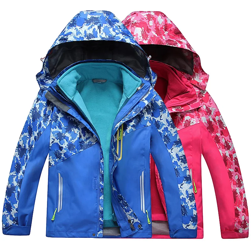 Fonoun Children Hiking Jackets Softshell Waterproof Breathable Scratch Resistant Winter Warm Keep FN1508