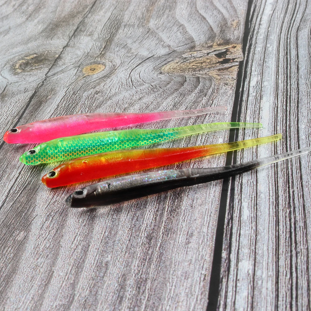 JOHNCOO 6pcs Soft Bait Fishing Lures 1.7g 2.2g 2.6g 5.2g T Tail Artificial Wobblers Soft Baits Silicone Shad Worm Bass Lure