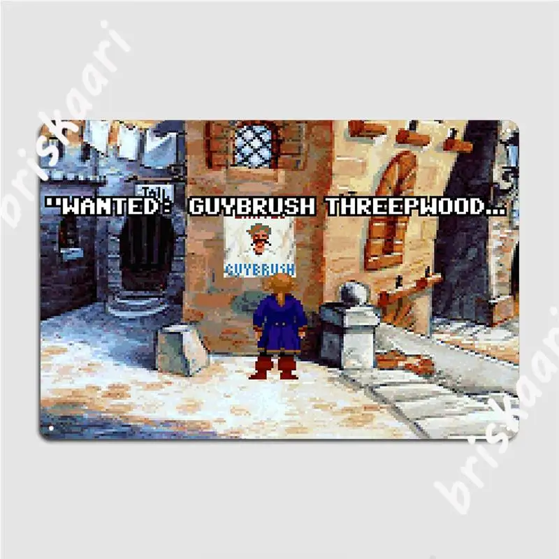 Wanted Guybrush Threepwood Monkey Island Metal Sign Club Party Party Create Mural Painting Tin Sign Poster