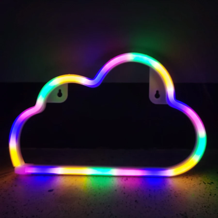 Cloud Sign Neon Light Led Sky Modeing Lamp Nachtlampje Lampen Decor Room Shop Party Wall Art Bruiloft Usb & Batterij box Aangedreven