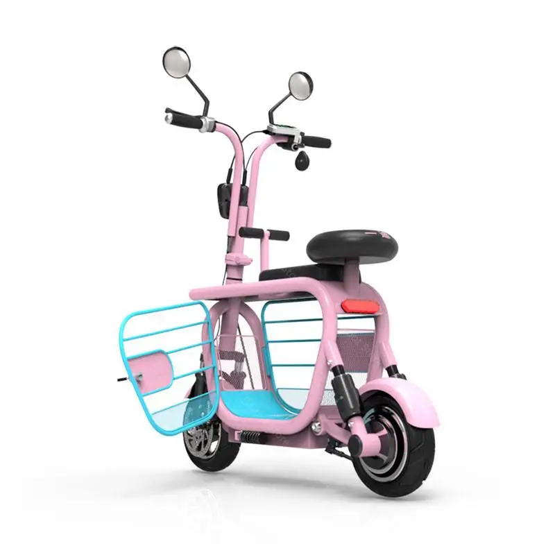 

Electric Motorcycle Bicycle For Girls Ladies Two Wheels Electric Bicycles 37KM/H 580W Mini Electric City Bike With Pet Basket