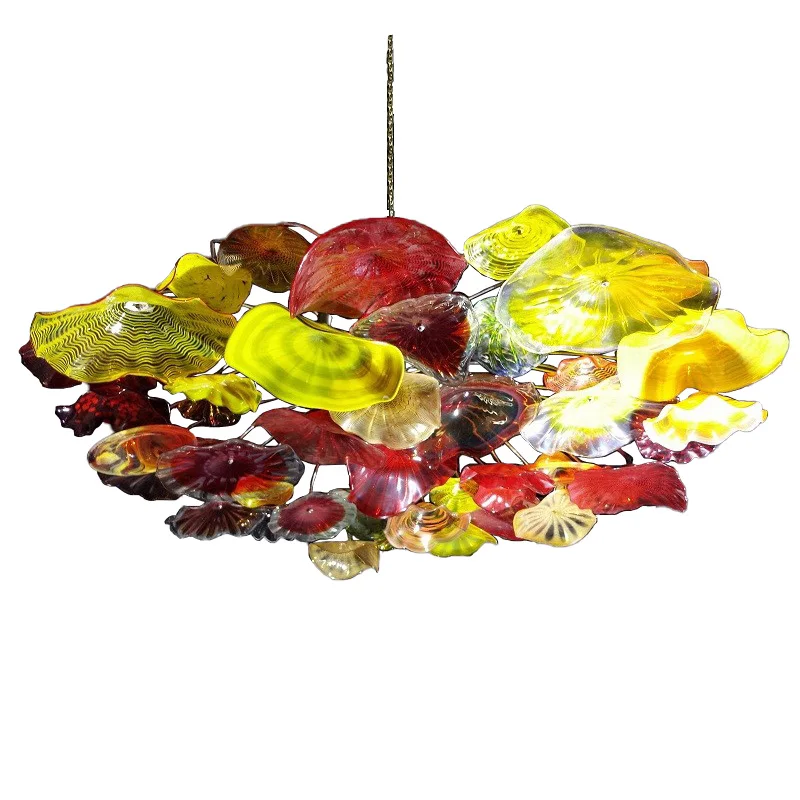 Murano Glass Flower Chandelier Italian Home Hotel Art Decor Plates Design Lighting