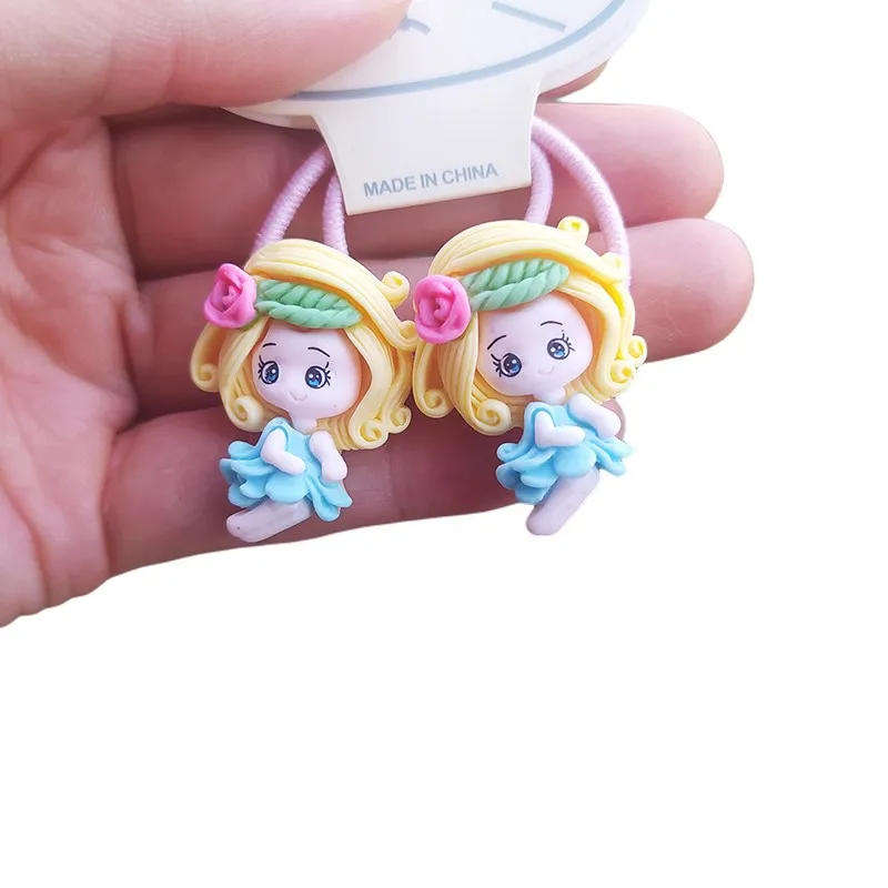 2PCS Cartoon Cute Princess Kids Elastic Hair Bands Children Hair Ties Girls Hair Accessories Baby Headdress