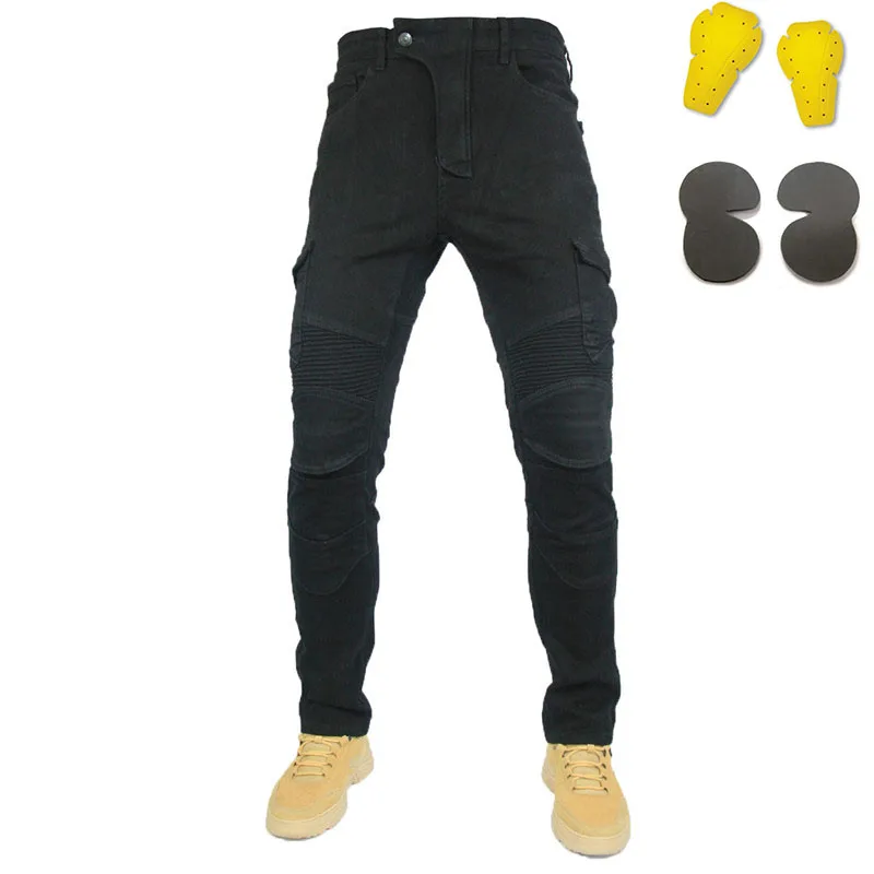 MOTORPOOL UBS06 Jeans Leisure Motorcycle Men\'s off-road Outdoor Jean/cycling Pants With Protect Equipment Knee Pads Summer Ride